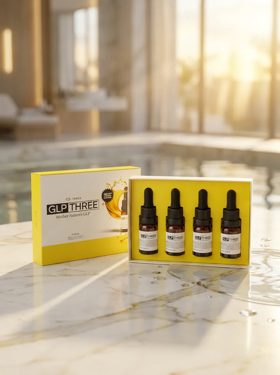 GLP THREE 4 Pack, caja con 4 frascos