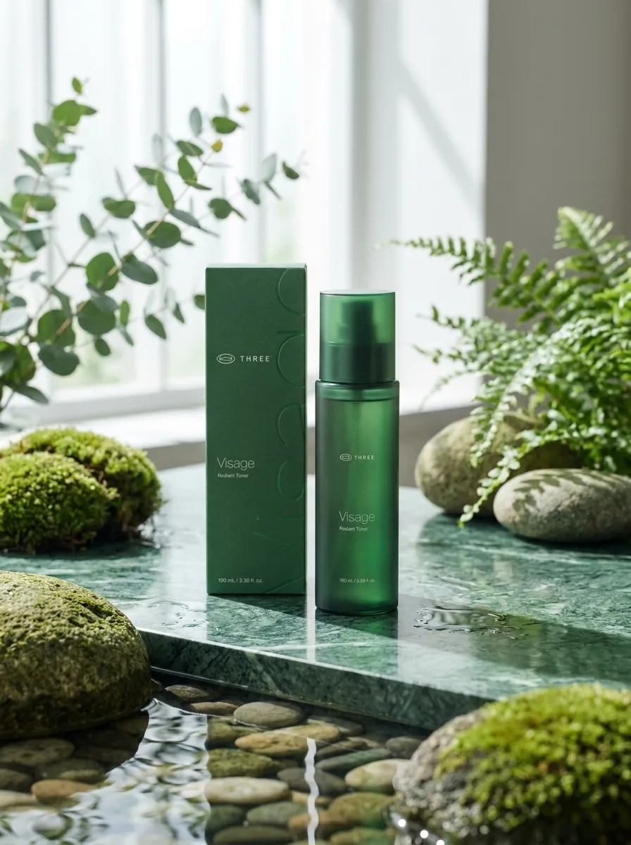Visage Radiant Toner, botella verde de tónico facial
